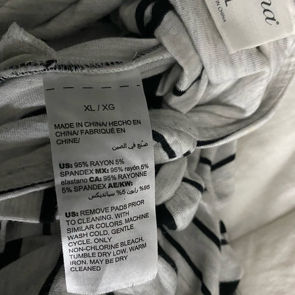 SOMA Chicos Halter Maxi Stripe DRESS Shelf Bra Black White Sz XL - Picture 9 of 14